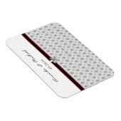 Gepersonaliseerd zwart grijs rood fleur de lis pat magneet (Rechterzijde)