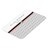 Gepersonaliseerd zwart grijs rood fleur de lis pat magneet (Linkerzijde)