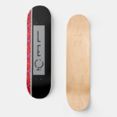 Gepersonaliseerd Zwart Grijs Rood Skateboard (Voorkant)