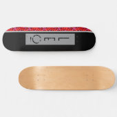 Gepersonaliseerd Zwart Grijs Rood Skateboard (Horizontaal)