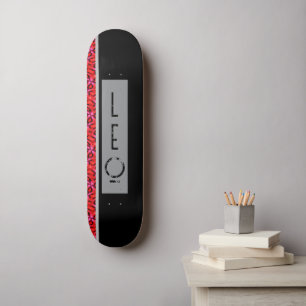 Gepersonaliseerd Zwart Grijs Rood Skateboard