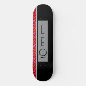 Gepersonaliseerd Zwart Grijs Rood Skateboard (Voorkant)