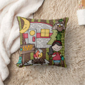 Gepersonaliseerd zwart haired meisje camping kusse kussen (Deken)