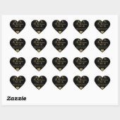 Gepersonaliseerd zwart hart Gold Bedankt voor je h Hart Sticker (Vel)