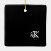 Gepersonaliseerd zwart keramisch ornament (Achterkant)