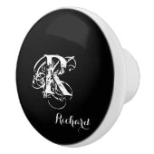 Gepersonaliseerd zwart keramische knop (Rechts)