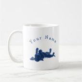 Gepersonaliseerd Zwart Lab Loungen Eenvoudig Wit Koffiemok (Links)