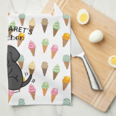 Gepersonaliseerd zwart lab tegen ijs theedoek (Quarter Fold)