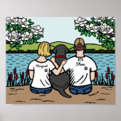 Gepersonaliseerd zwart labrador Family Blonde S Poster (Voorkant)