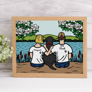 Gepersonaliseerd zwart labrador Family Blonde S Poster