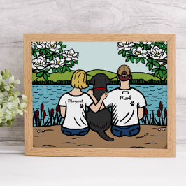 Gepersonaliseerd zwart labrador Family Blonde S Poster