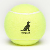Gepersonaliseerd zwart labrador Silhouette Tennisballen (Achterkant)