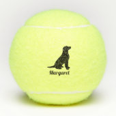 Gepersonaliseerd zwart labrador Silhouette Tennisballen (Voorkant)