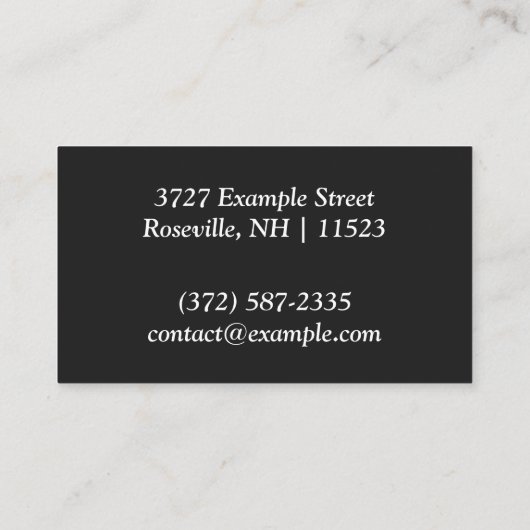 Gepersonaliseerd "zwart leder" (Amerikaans) Visitekaartje (Achterkant)