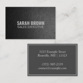 Gepersonaliseerd "zwart leder" (GB/euro) Visitekaartje (Voorkant / Achterkant)