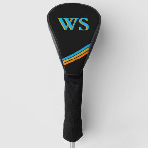 Gepersonaliseerd zwart leder golfheadcover
