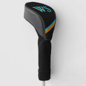 Gepersonaliseerd zwart leder golfheadcover (Schuin)