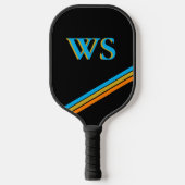 Gepersonaliseerd zwart leder pickleball paddle (Voorkant)