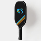 Gepersonaliseerd zwart leder pickleball paddle (Links)