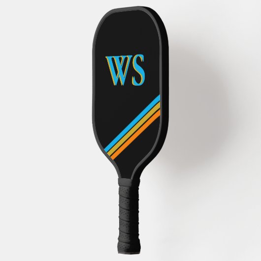 Gepersonaliseerd zwart leder pickleball paddle (Links)
