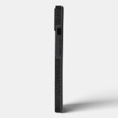 Gepersonaliseerd zwart lederen-effect Monogrammen Case-Mate iPhone Case (Achterkant / Links)