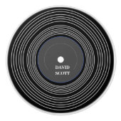 Gepersonaliseerd zwart Lp vinyl Keramische Knop (Voorkant)