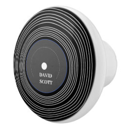 Gepersonaliseerd zwart Lp vinyl Keramische Knop