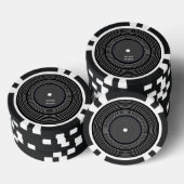 Gepersonaliseerd zwart Lp vinyl Poker Chips (Opstapeling)