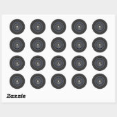 Gepersonaliseerd zwart Lp vinyl Ronde Sticker (Vel)