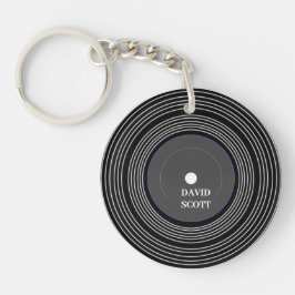 Gepersonaliseerd zwart Lp vinyl Sleutelhanger
