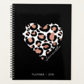 Gepersonaliseerd zwart luipaard cheetah patroon planner (Voorkant)