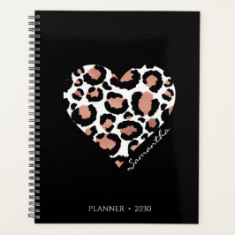 Gepersonaliseerd zwart luipaard cheetah patroon planner