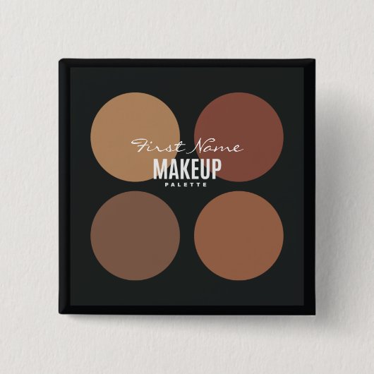 Gepersonaliseerd zwart Makeup Palet Vierkante Button 5,1 Cm (Voorkant)