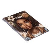 Gepersonaliseerd zwart meisje Notitieboek (Rechterzijde)