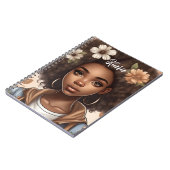 Gepersonaliseerd zwart meisje Notitieboek (Linkerzijde)