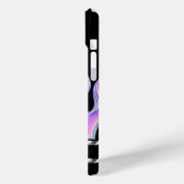 Gepersonaliseerd zwart met 3D Paarse vlammen & chr Case-Mate iPhone Case (Achterkant / Links)