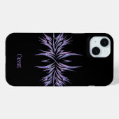 Gepersonaliseerd zwart met Paarse Tribal Design Case-Mate iPhone Case (Achterkant (horizontaal))