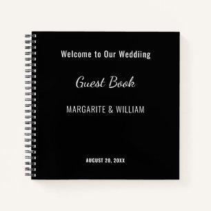 Gepersonaliseerd zwart met wit gastenboek notitieboek