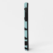 Gepersonaliseerd zwart model op blauw Case-Mate iPhone case (Achterkant/links)