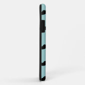 Gepersonaliseerd zwart model op blauw Case-Mate iPhone case (Achterkant/rechts)