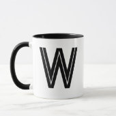 Gepersonaliseerd zwart modern monogram mok (Links)