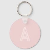 Gepersonaliseerd zwart monogram roze sleutelhanger (Achterkant)
