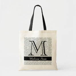 gepersonaliseerd zwart monogram tote bag