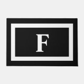Gepersonaliseerd zwart monogram wit deurmat (Voorkant)