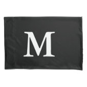 Gepersonaliseerd zwart monogram zwart, matig, mini kussensloop (Voorkant)