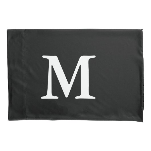 Gepersonaliseerd zwart monogram zwart, matig, mini kussensloop (Voorkant)