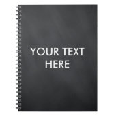 Gepersonaliseerd zwart monogrammed-karton notitieboek (Voorkant)