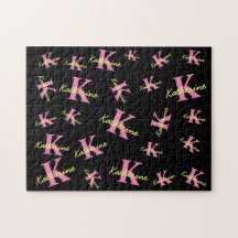 Gepersonaliseerd zwart monogrammed Modern