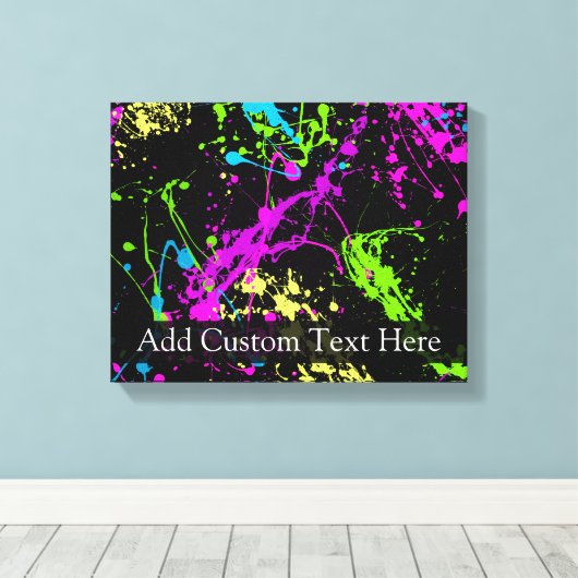 Gepersonaliseerd zwart/neonplatform canvas afdruk (Insitu (Houten vloer))