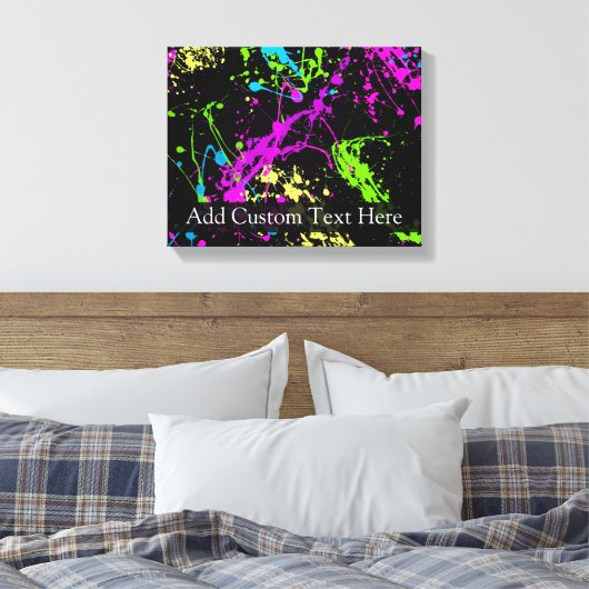 Gepersonaliseerd zwart/neonplatform canvas afdruk (Insitu (Slaapkamer))